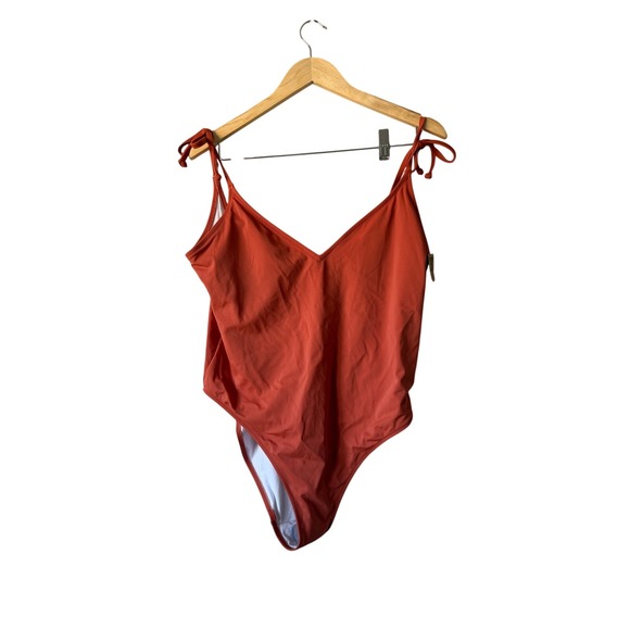 PINK Victoria's Secret Other - PINK Victoria's Secret Burnt Orange Tie Shoulder One Piece Swimsuit XXL NEW